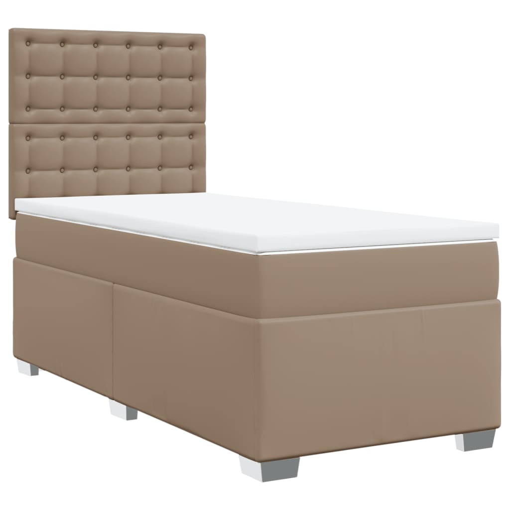 Krevet s oprugama i madrac cappuccino 80x200 cm od umjetne kože