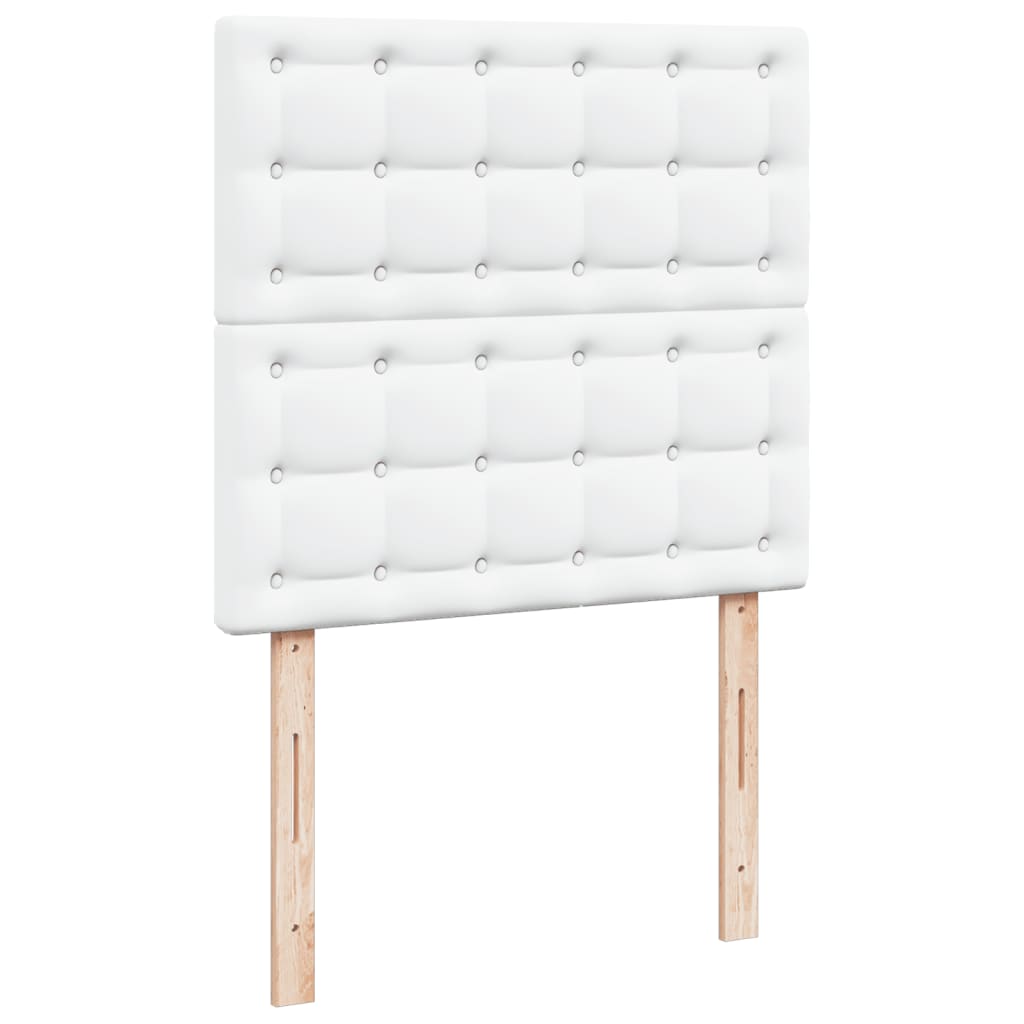Krevet s oprugama i madracem bijeli 90 x 190 cm od umjetne kože