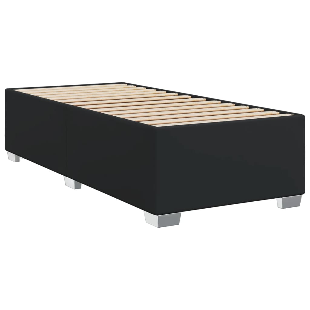 Krevet s oprugama i madracem crni 90 x 200 cm od umjetne kože