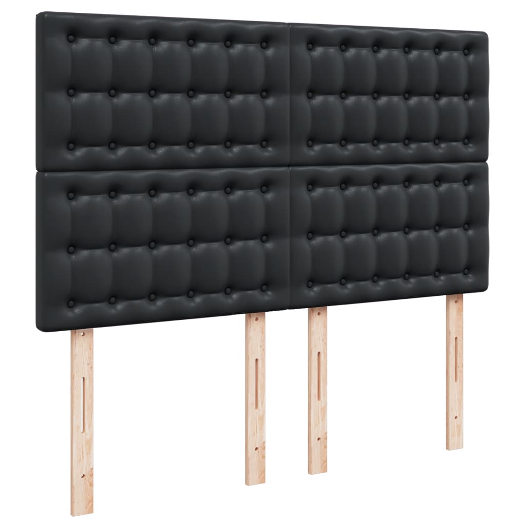 Krevet s oprugama i madracem crni 140 x 190 cm od umjetne kože