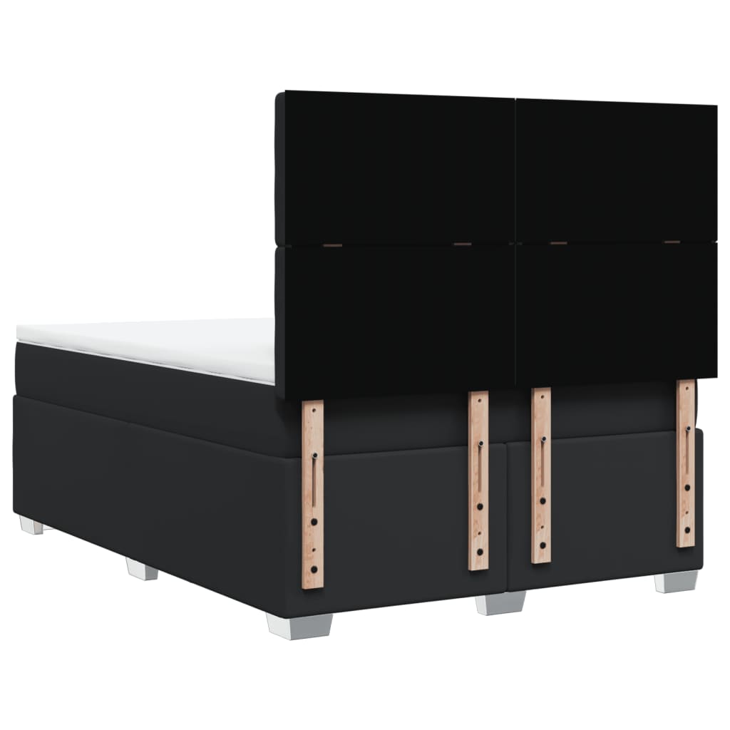Krevet s oprugama i madracem crni 160 x 200 cm od umjetne kože