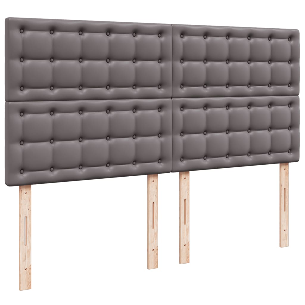 Krevet s oprugama i madracem sivi 200x200 cm od umjetne kože