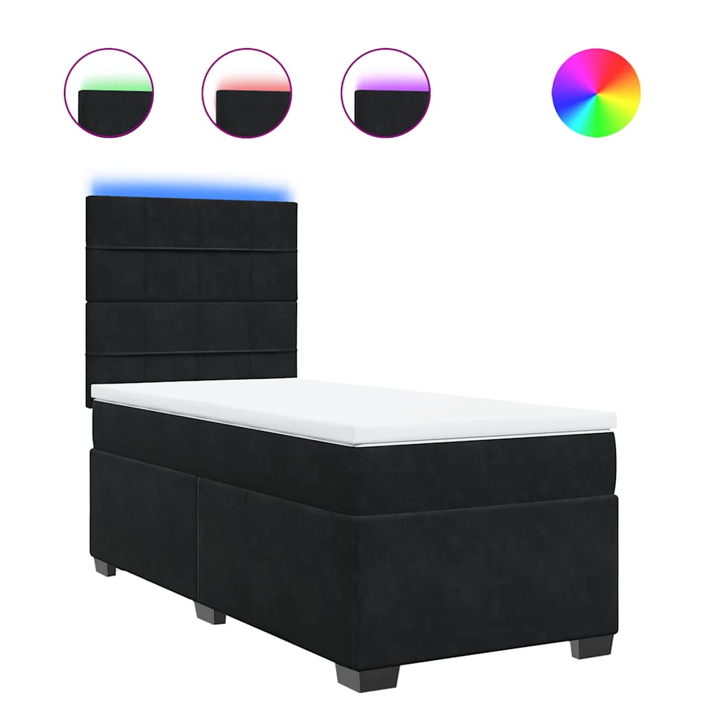 Box spring krevet s madracem crni 80 x 200 cm baršunasti