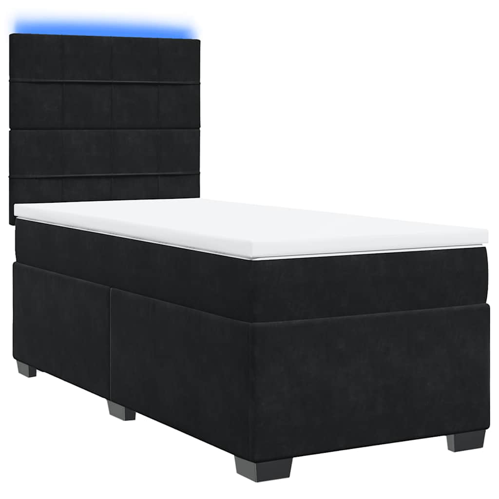 Box spring krevet s madracem crni 80 x 200 cm baršunasti