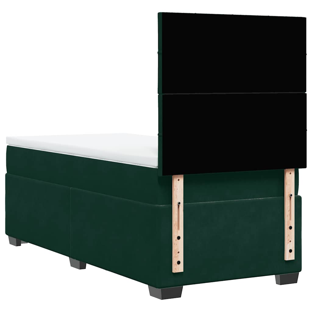 Box spring krevet s madracem tamnozeleni 80 x 200 cm baršunasti