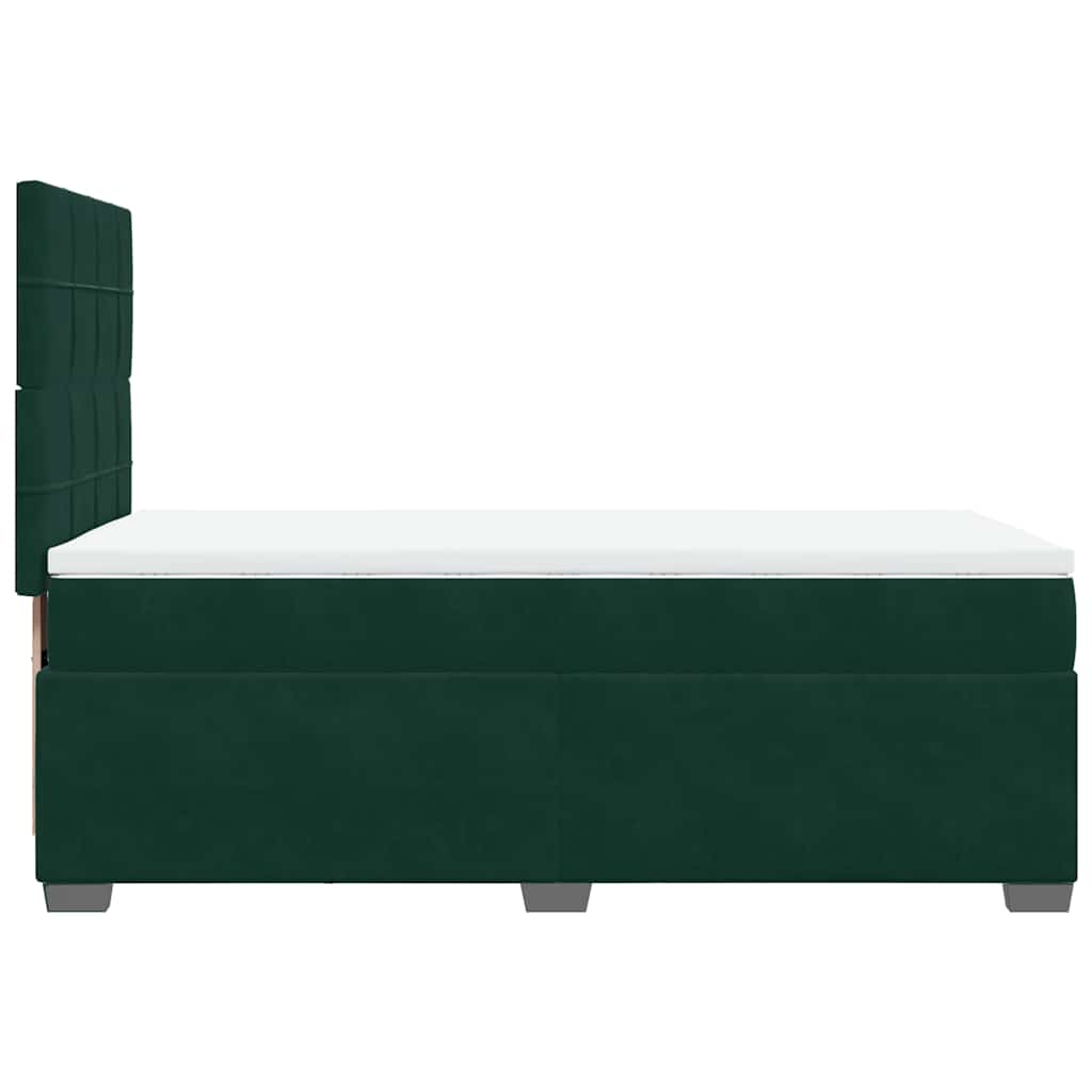 Box spring krevet s madracem tamnozeleni 80 x 200 cm baršunasti