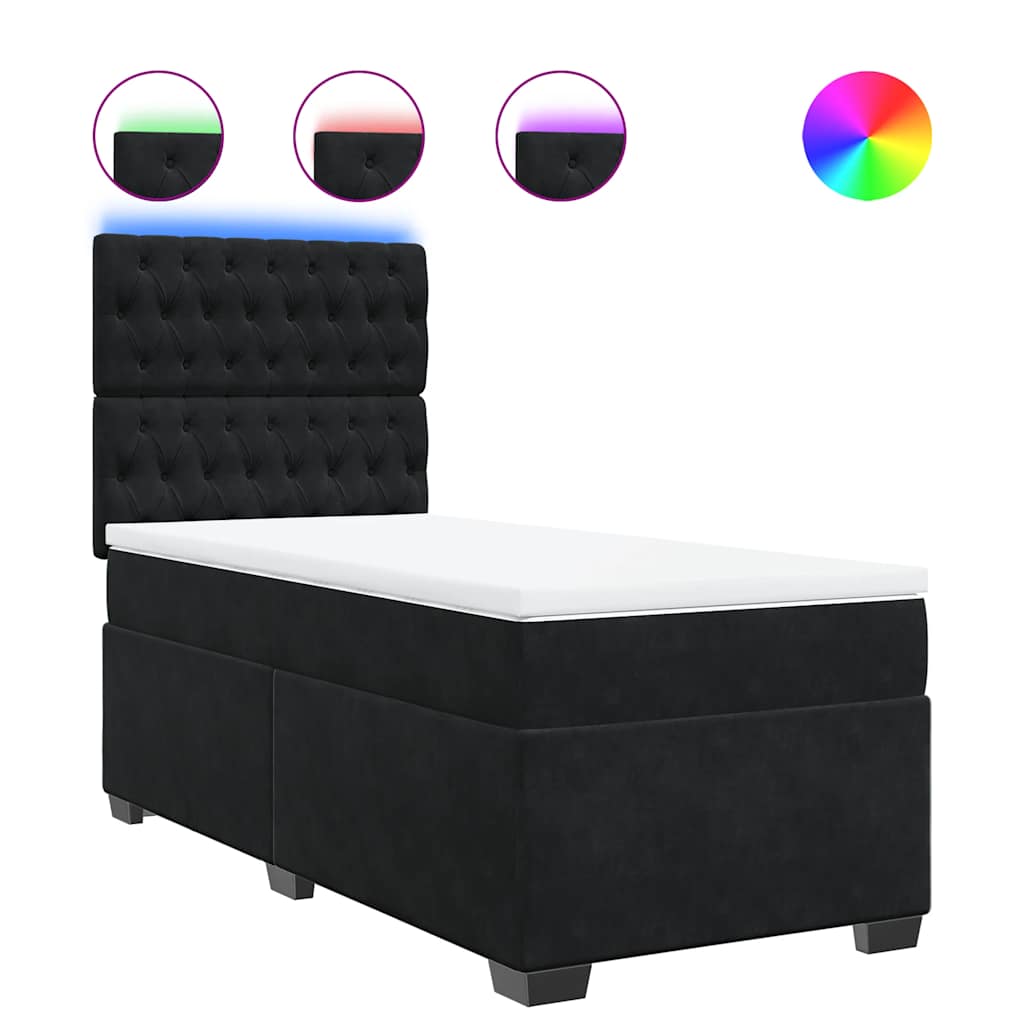 Box spring krevet s madracem crni 80 x 200 cm baršunasti