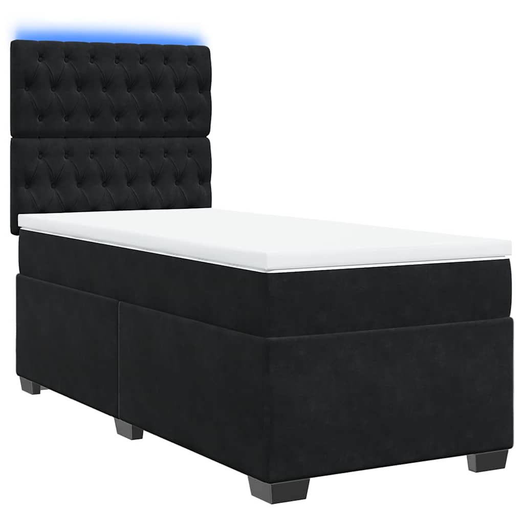 Box spring krevet s madracem crni 80 x 200 cm baršunasti