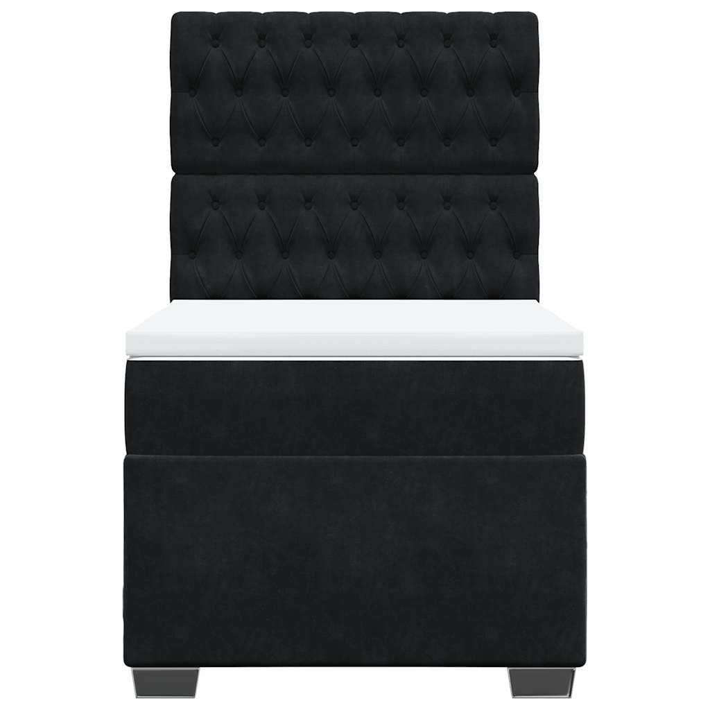 Box spring krevet s madracem crni 80 x 200 cm baršunasti