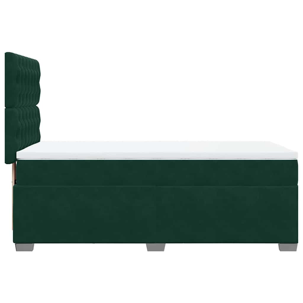 Box spring krevet s madracem tamnozeleni 80 x 200 cm baršunasti