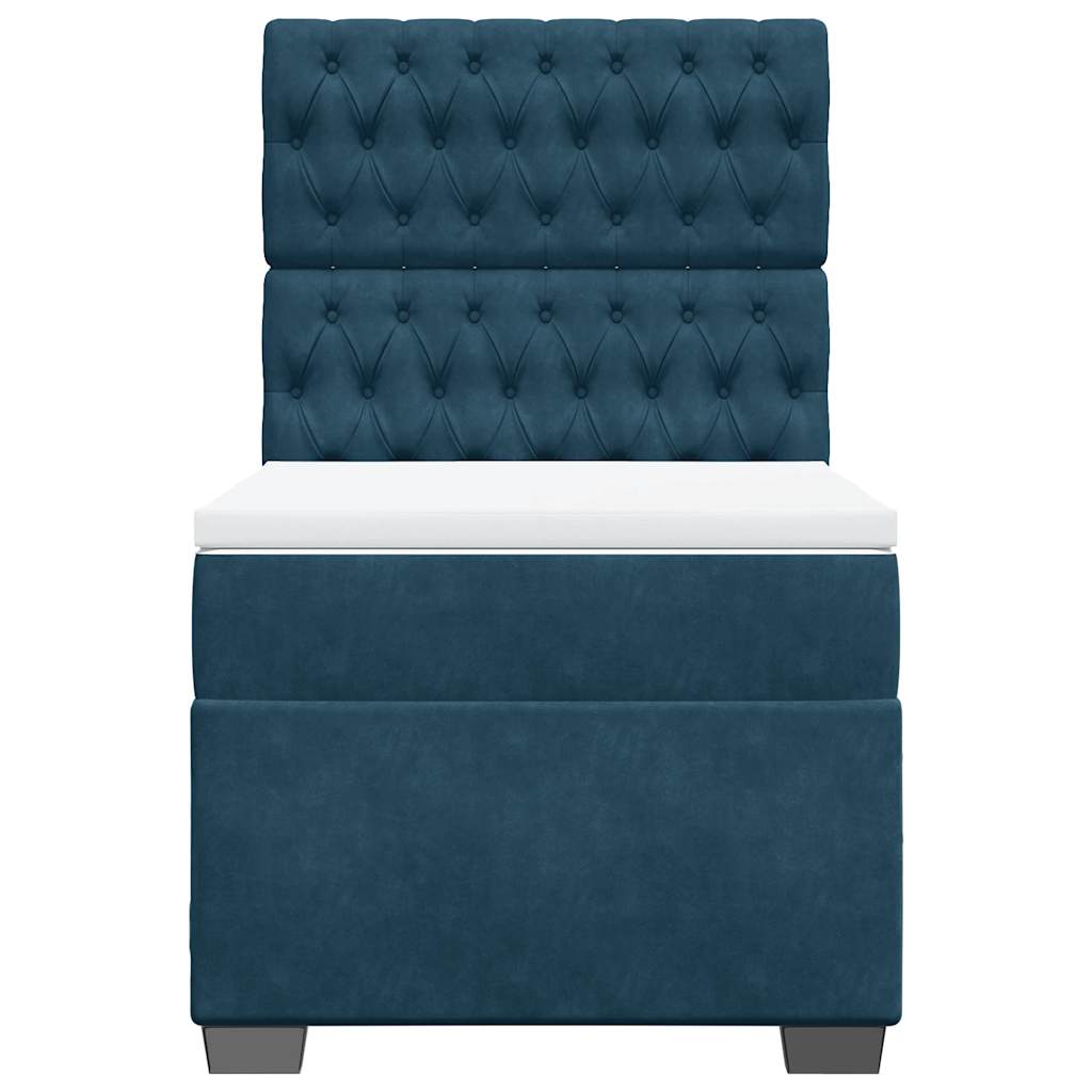 Box spring krevet s madracem plavi 80 x 200 cm baršunasti