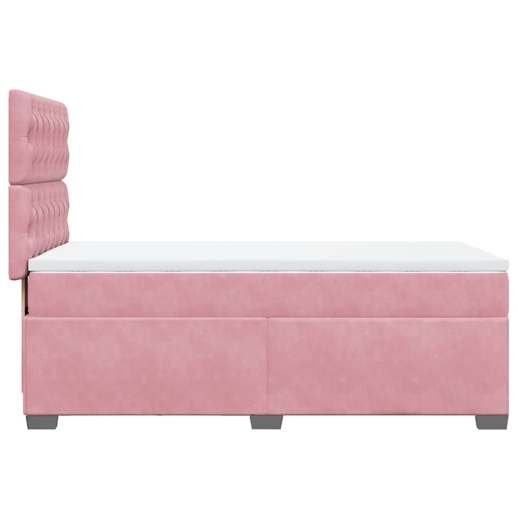 Box spring krevet s madracem ružičasti 80 x 200 cm baršunasti