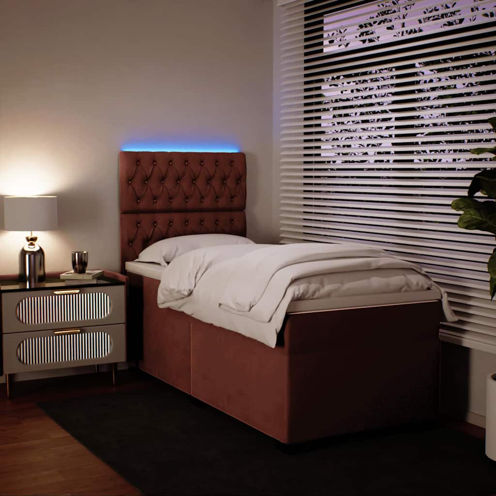 Box spring krevet s madracem ružičasti 80 x 200 cm baršunasti