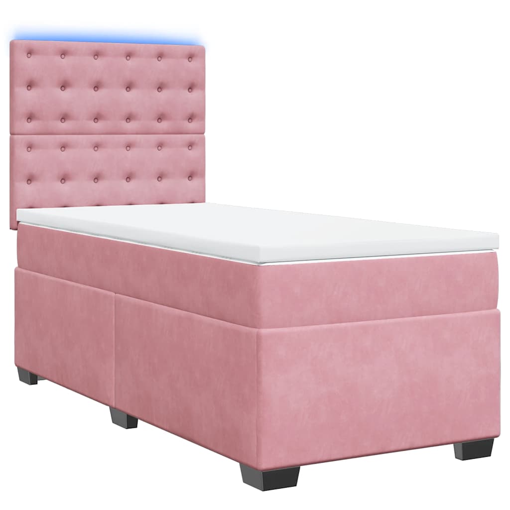 Box spring krevet s madracem ružičasti 80 x 200 cm baršunasti