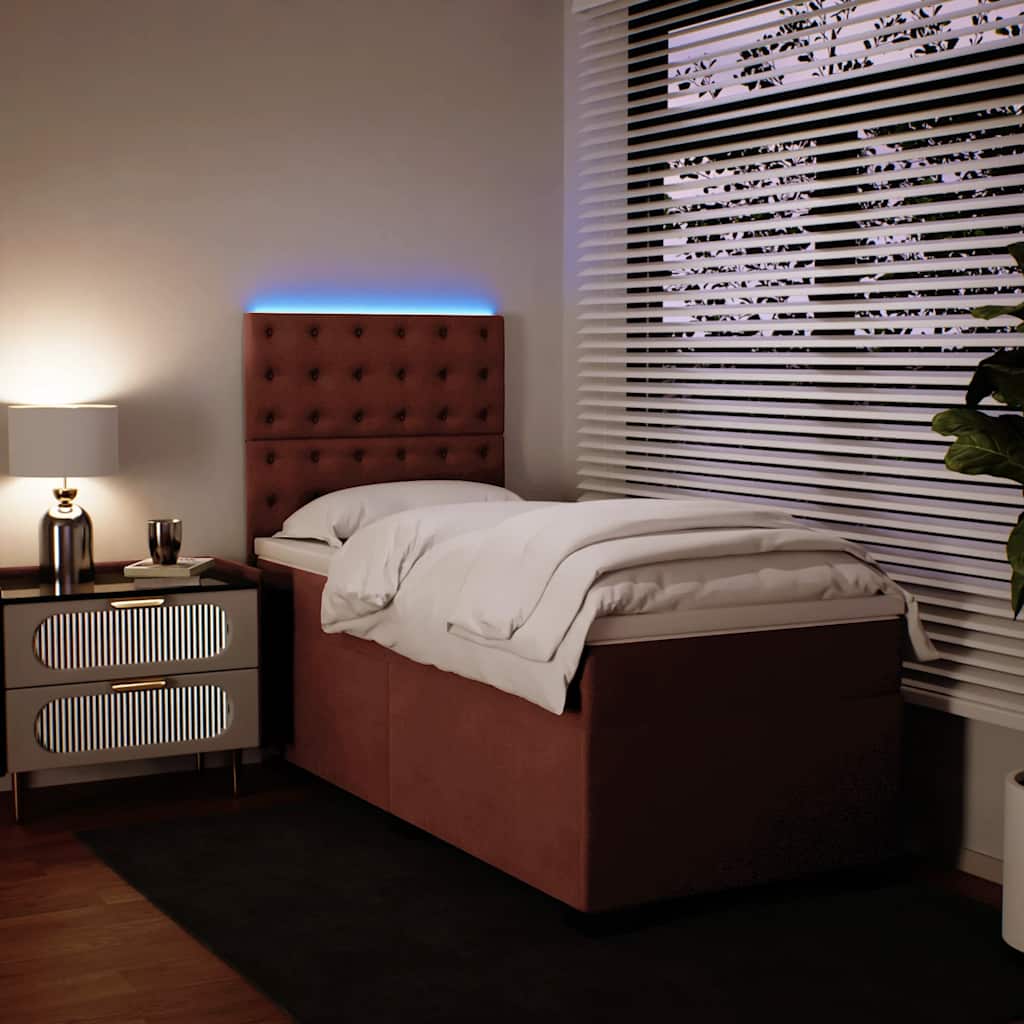 Box spring krevet s madracem ružičasti 80 x 200 cm baršunasti