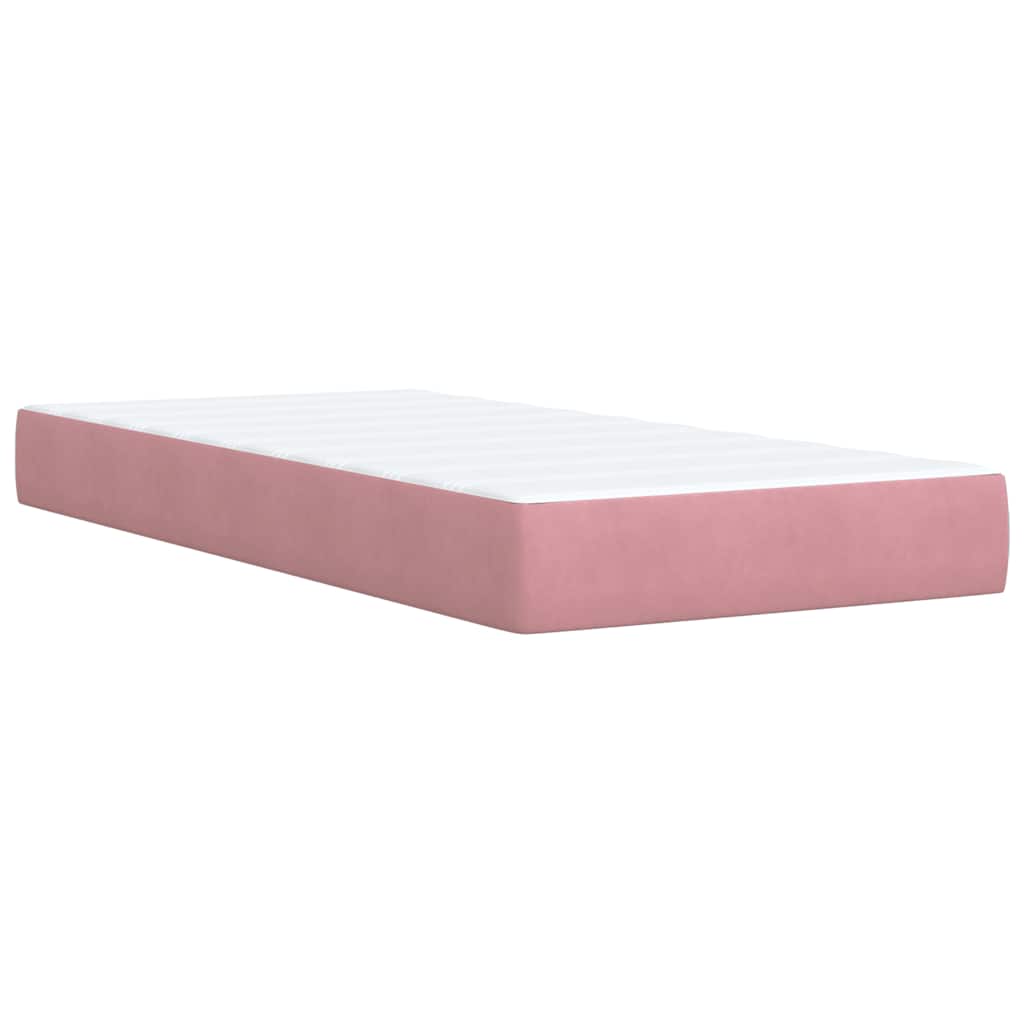 Box spring krevet s madracem ružičasti 80 x 200 cm baršunasti