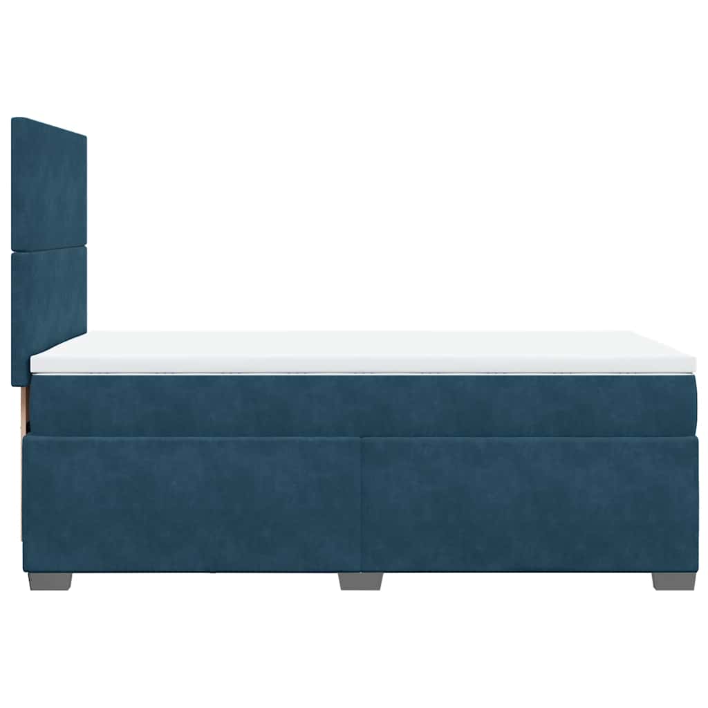 Box spring krevet s madracem plavi 90x190 cm baršunasti