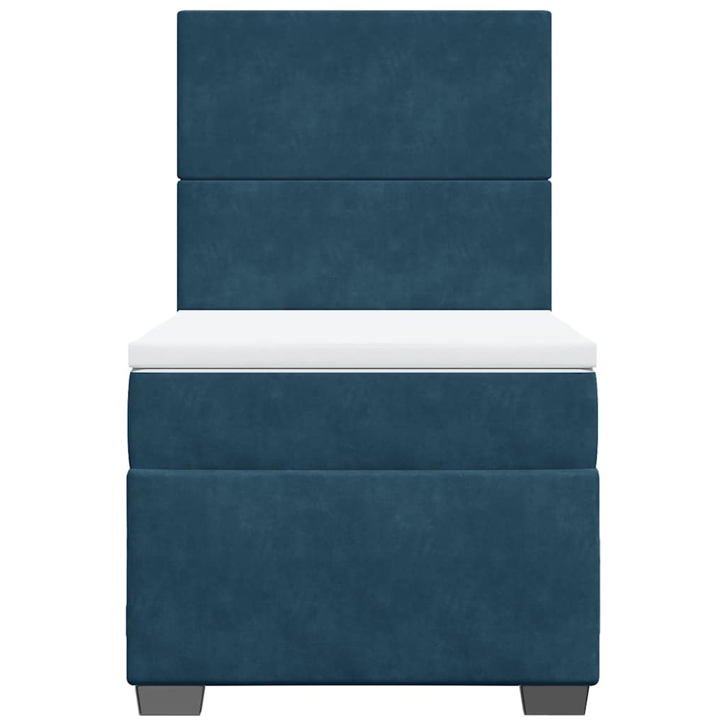 Box spring krevet s madracem plavi 90x190 cm baršunasti