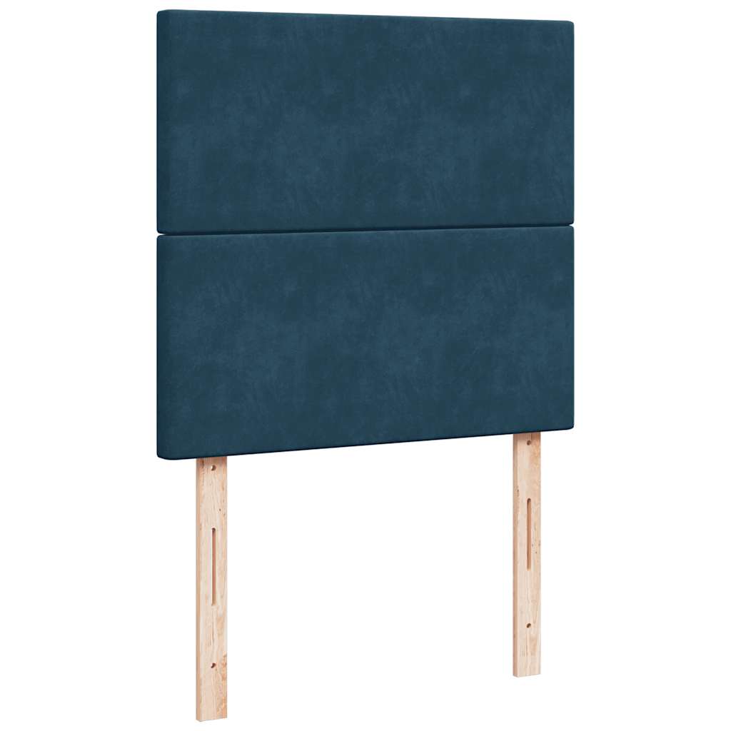 Box spring krevet s madracem plavi 90x190 cm baršunasti