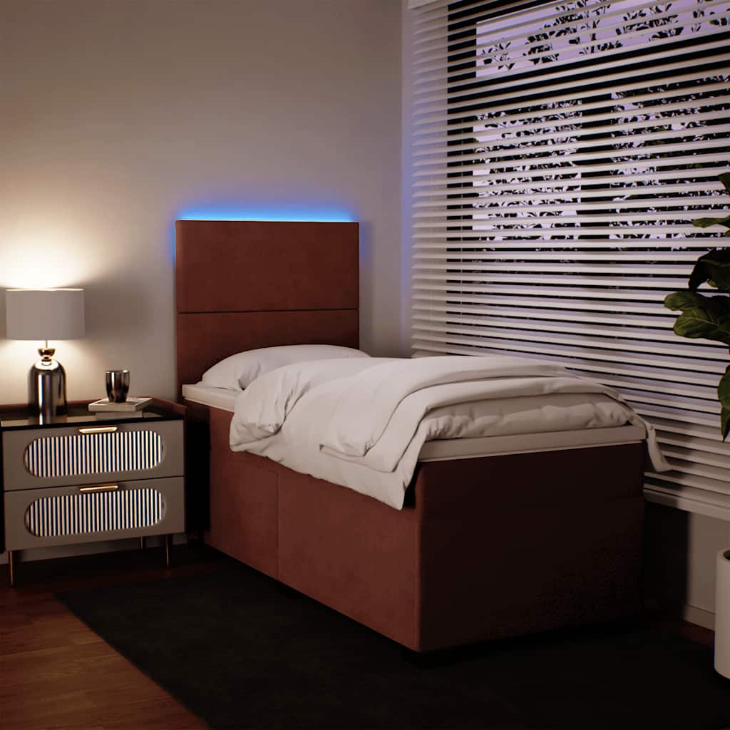 Box spring krevet s madracem ružičasti 90x190 cm baršunasti