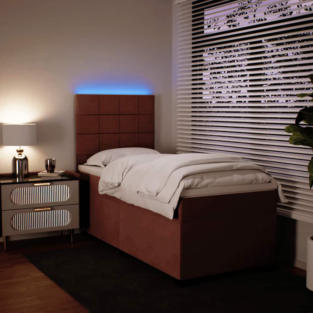 Box spring krevet s madracem ružičasti 90x190 cm baršunasti