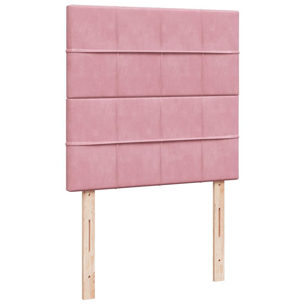 Box spring krevet s madracem ružičasti 90x190 cm baršunasti
