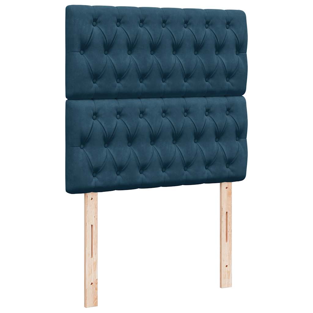 Box spring krevet s madracem plavi 90x190 cm baršunasti