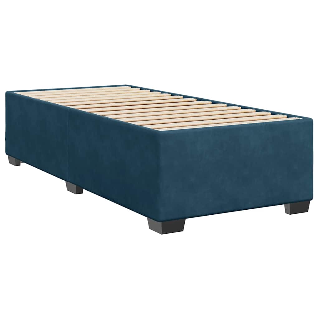 Box spring krevet s madracem plavi 90x190 cm baršunasti
