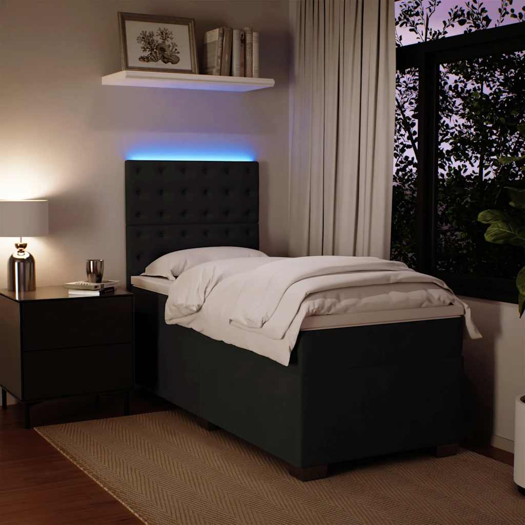 Box spring krevet s madracem crni 90x190 cm baršunasti