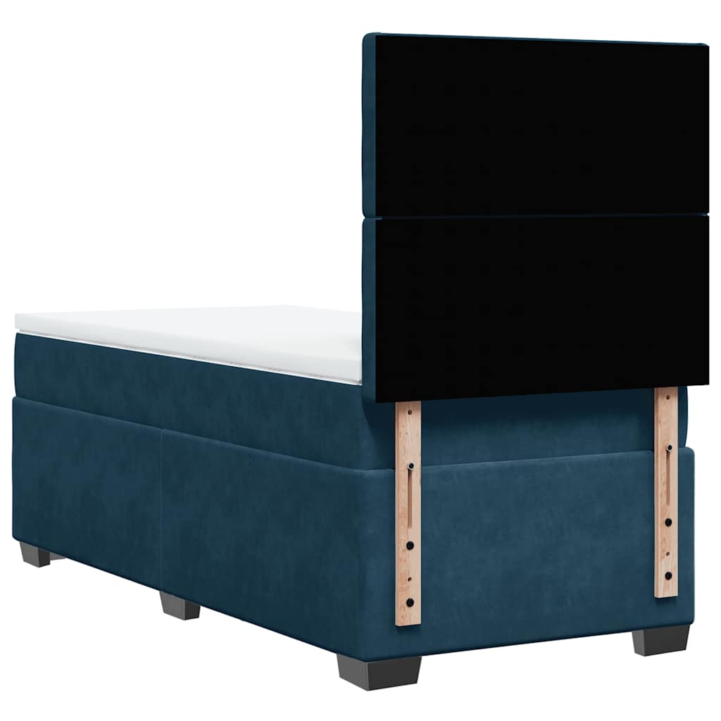 Box spring krevet s madracem plavi 90x190 cm baršunasti