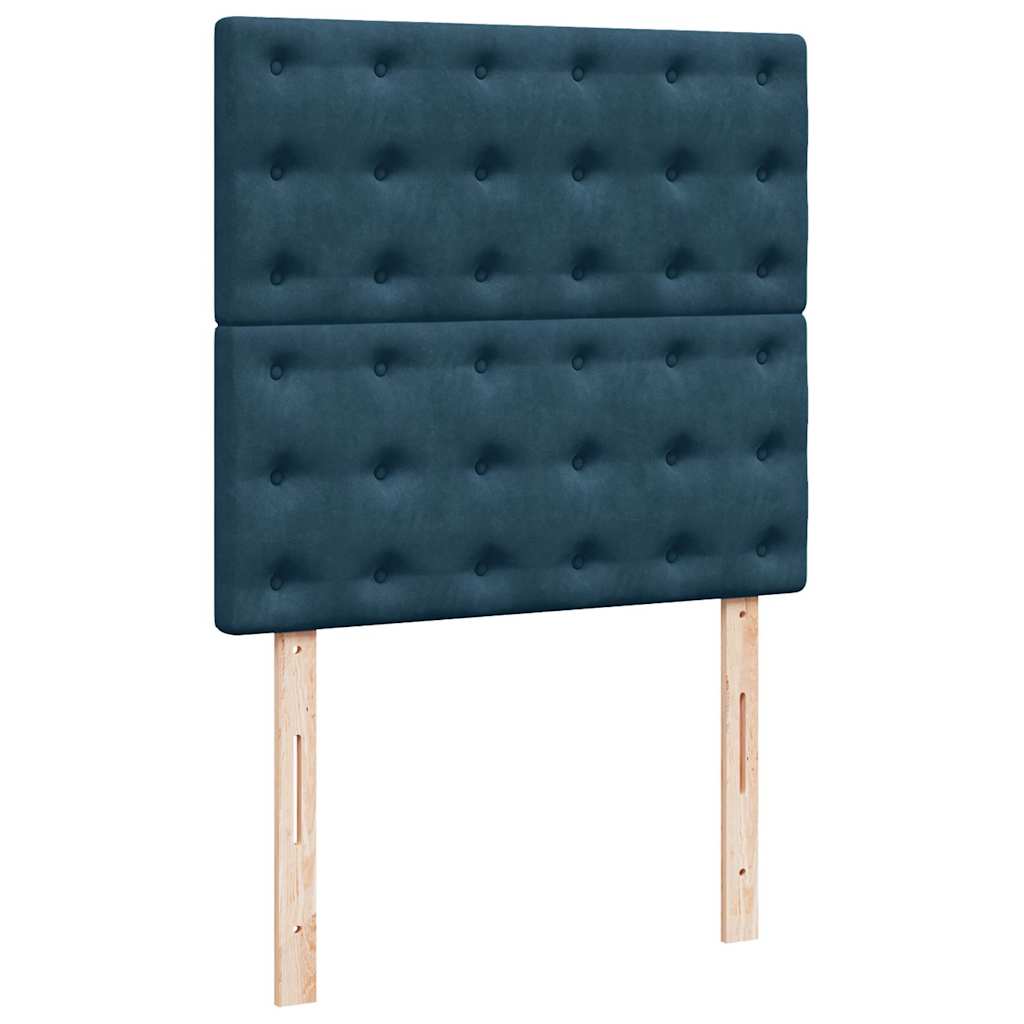 Box spring krevet s madracem plavi 90x200 cm baršunasti