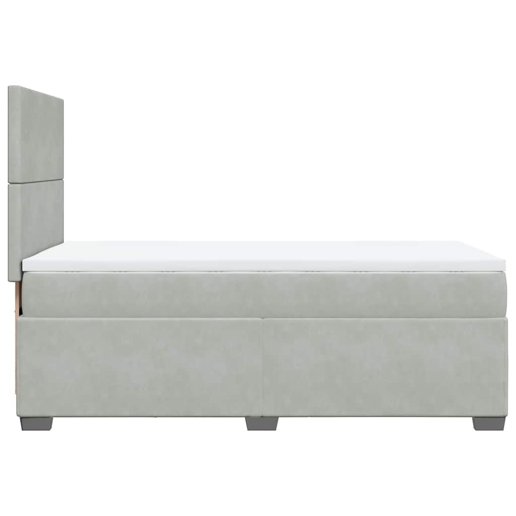 Box spring krevet s madracem svjetlosivi 100x200 cm baršunasti