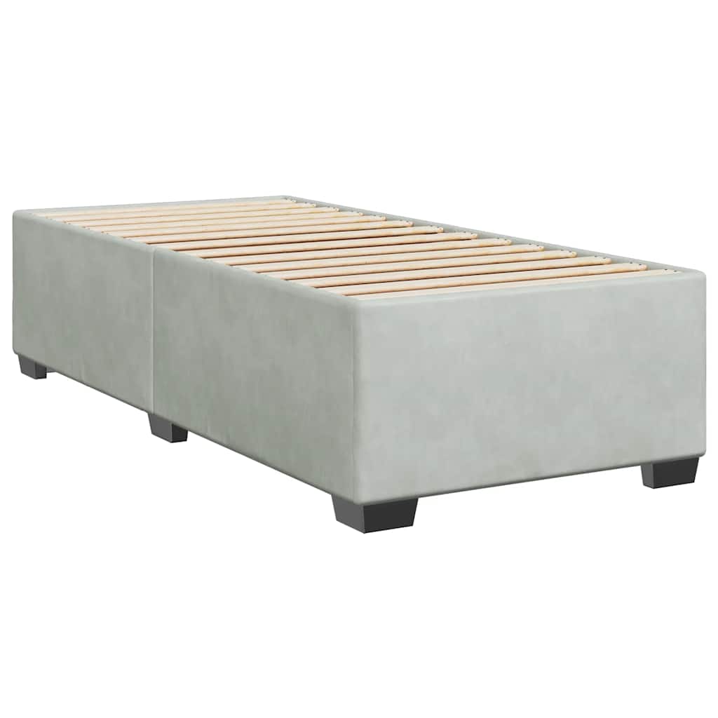 Box spring krevet s madracem svjetlosivi 100x200 cm baršunasti