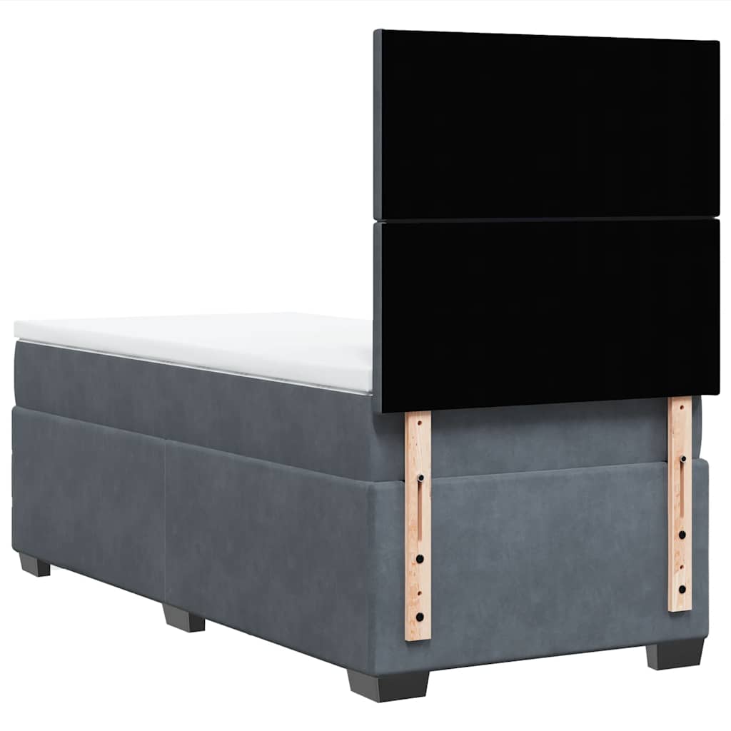 Box spring krevet s madracem tamnosivi 100x200 cm baršunasti