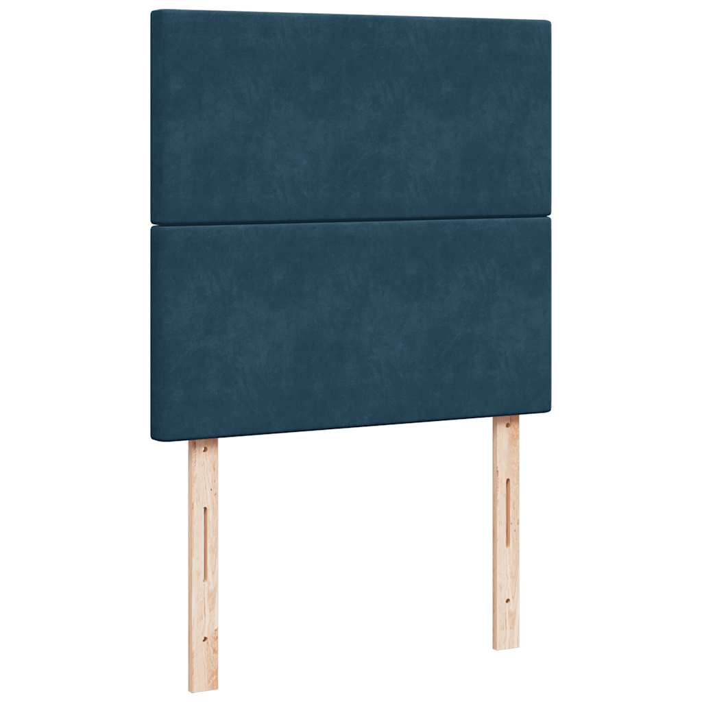 Box spring krevet s madracem plavi 100x200 cm baršunasti