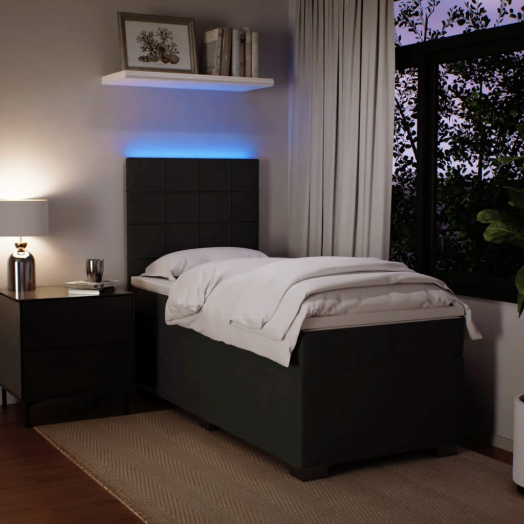 Box spring krevet s madracem crni 100x200 cm baršunasti