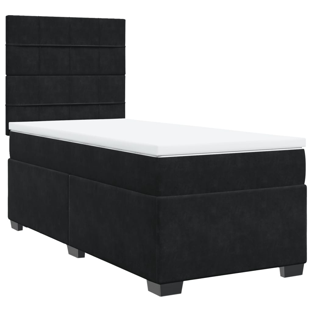 Box spring krevet s madracem crni 100x200 cm baršunasti
