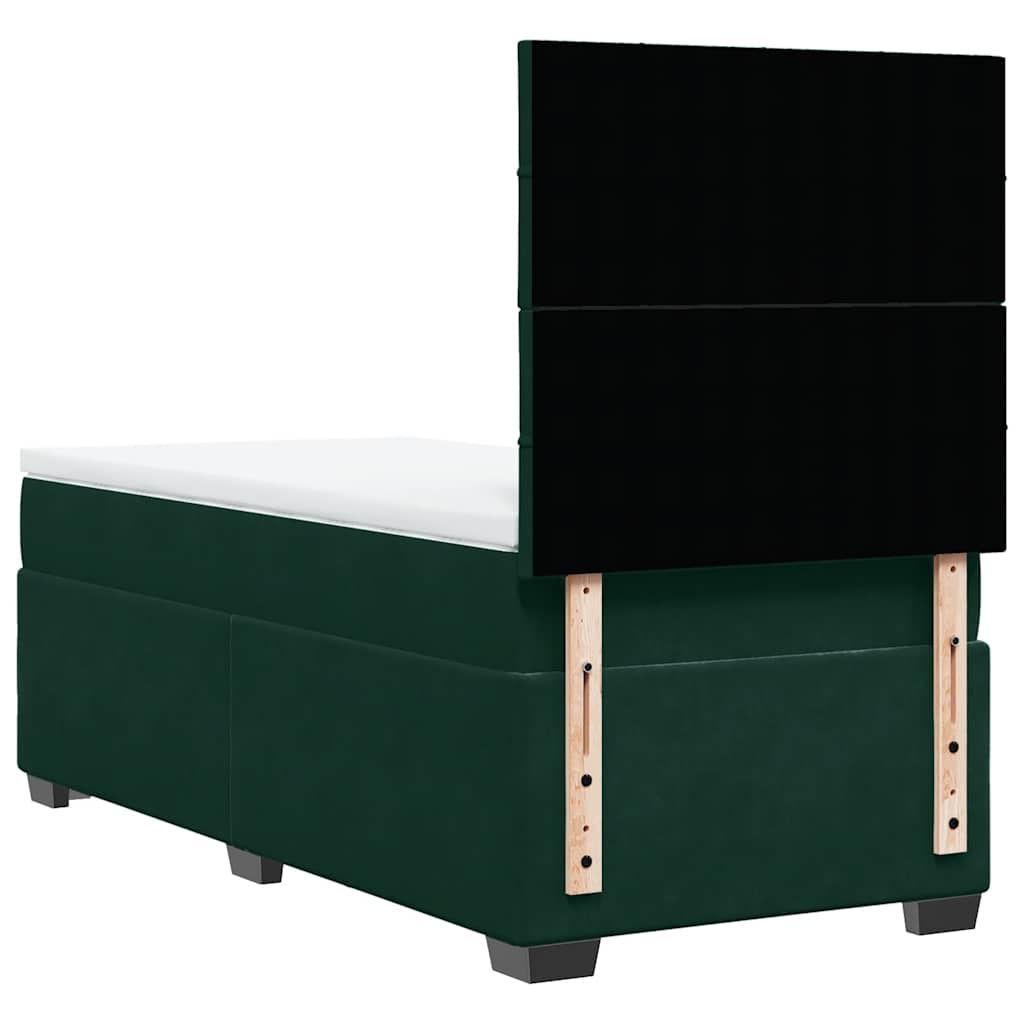 Box spring krevet s madracem tamnozeleni 100x200 cm baršunasti