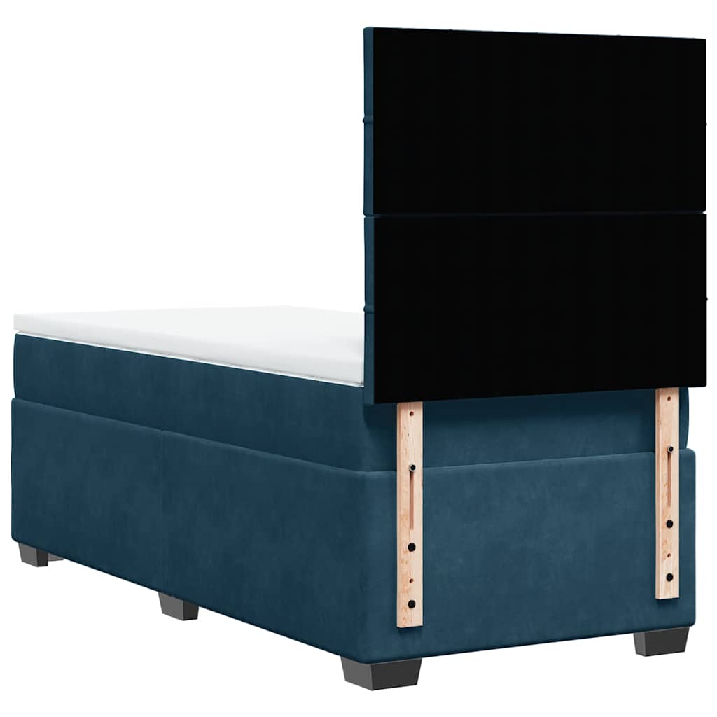 Box spring krevet s madracem plavi 100x200 cm baršunasti