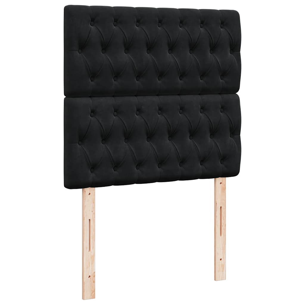 Box spring krevet s madracem crni 100x200 cm baršunasti