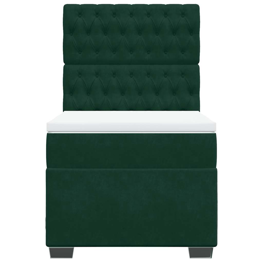Box spring krevet s madracem tamnozeleni 100x200 cm baršunasti