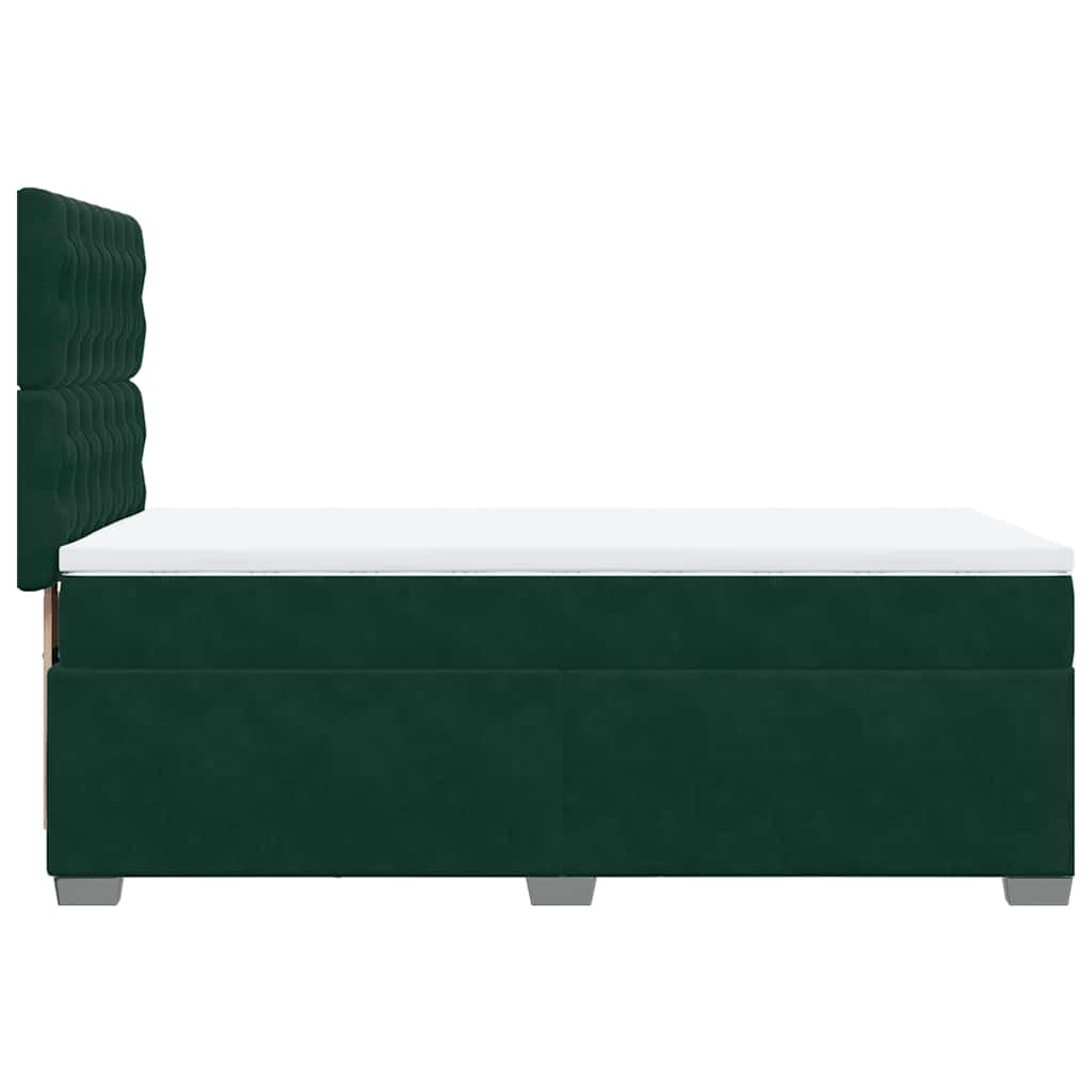 Box spring krevet s madracem tamnozeleni 100x200 cm baršunasti