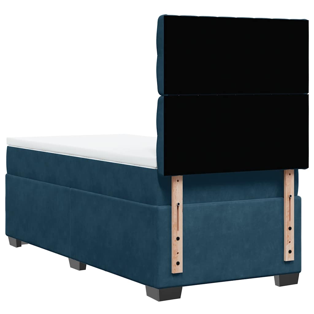 Box spring krevet s madracem plavi 100x200 cm baršunasti