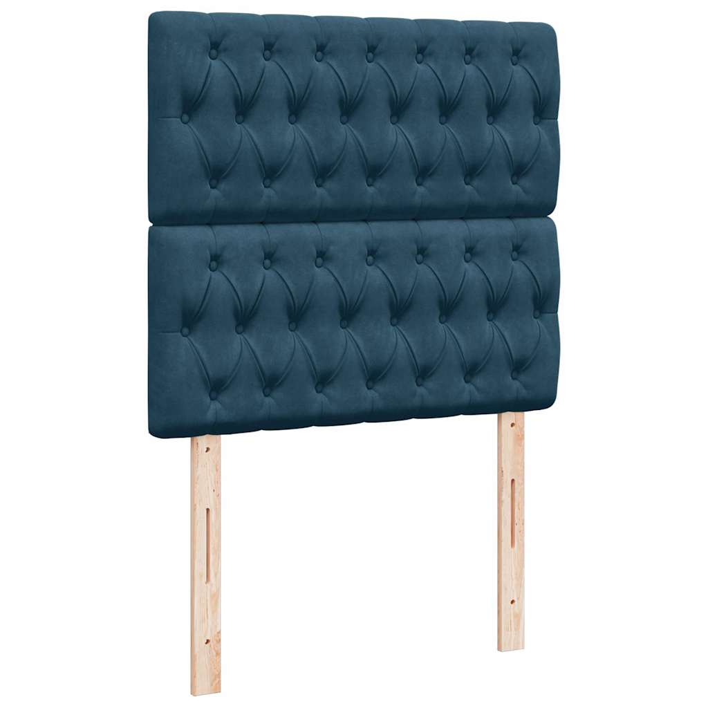 Box spring krevet s madracem plavi 100x200 cm baršunasti