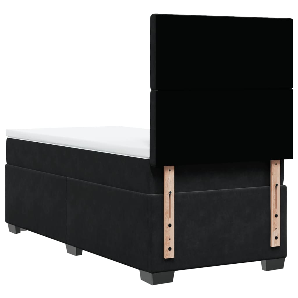 Box spring krevet s madracem crni 100x200 cm baršunasti