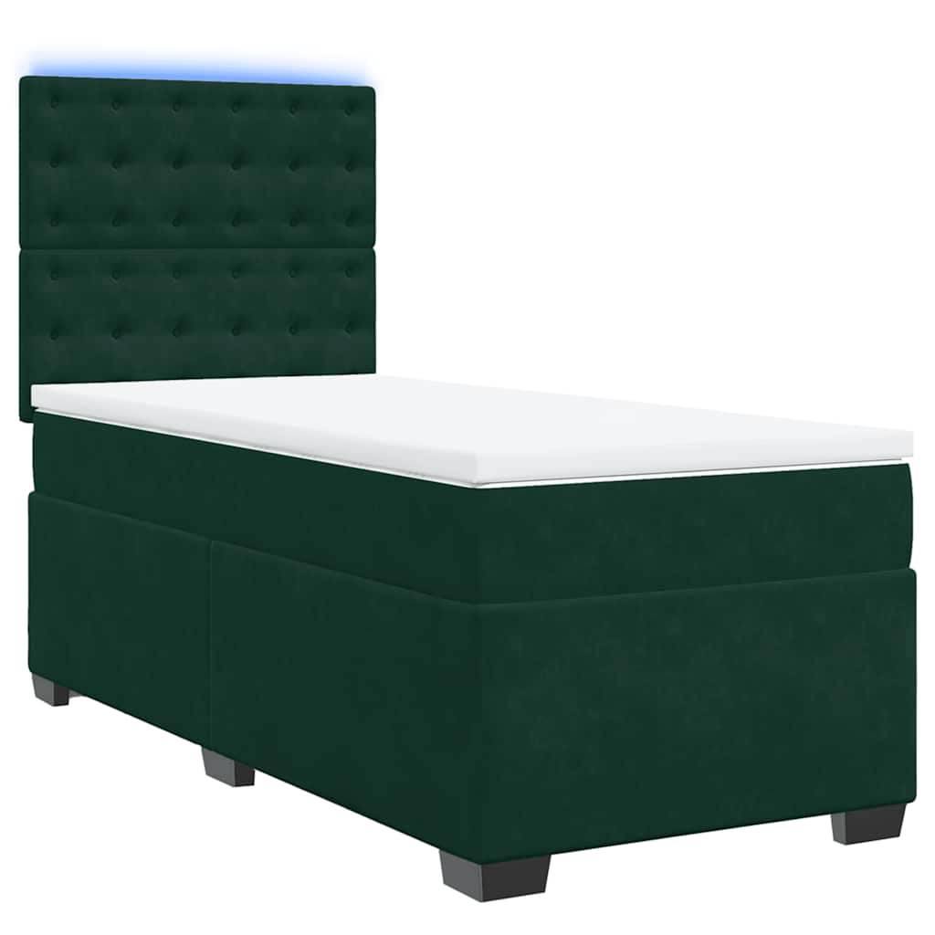 Box spring krevet s madracem tamnozeleni 100x200 cm baršunasti