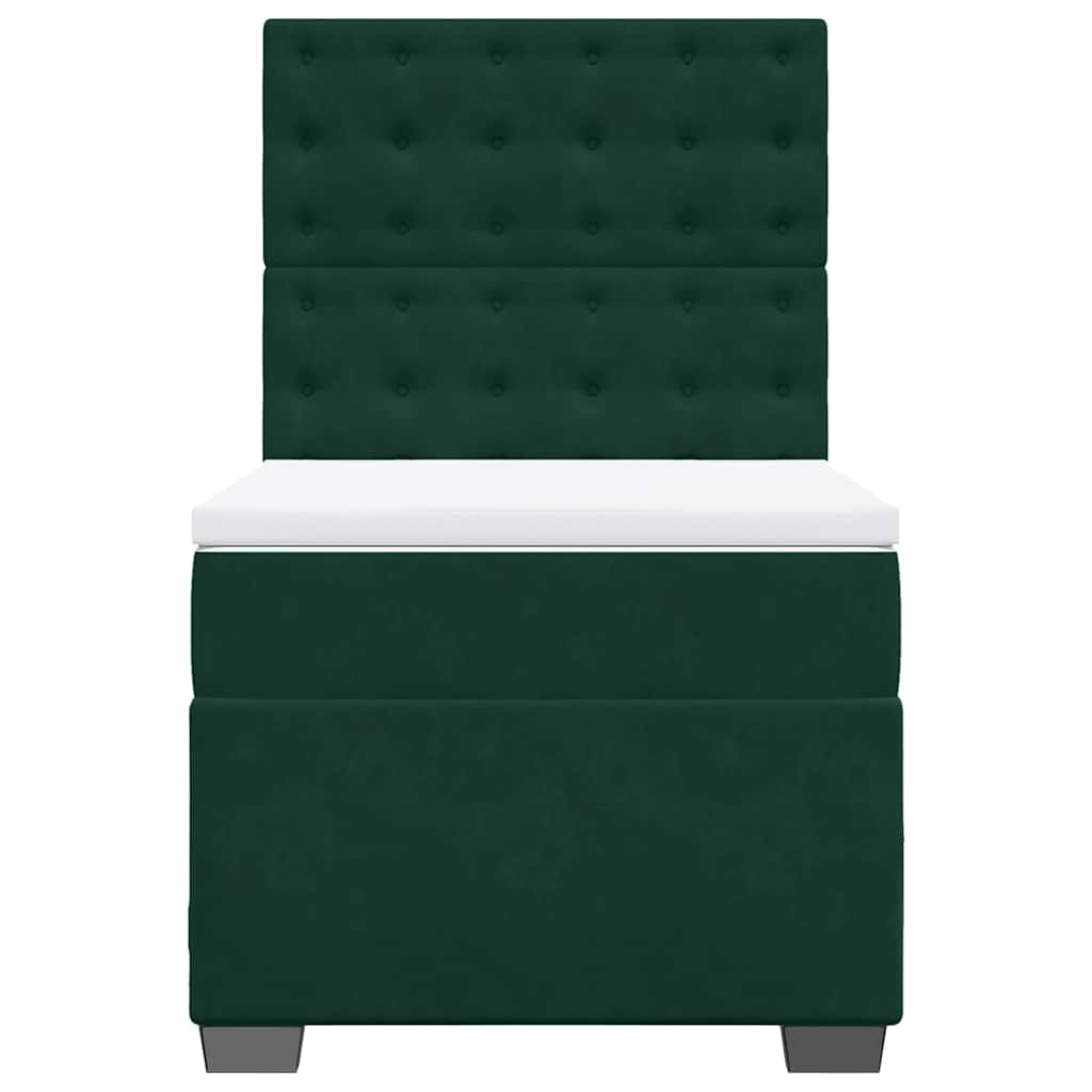 Box spring krevet s madracem tamnozeleni 100x200 cm baršunasti