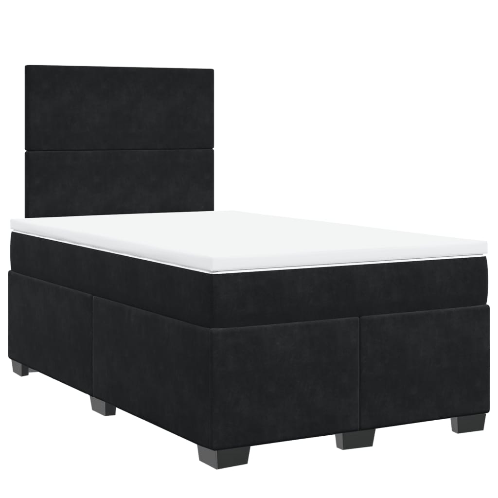 Krevet box spring s madracem crni 120 x 190 cm baršunasti