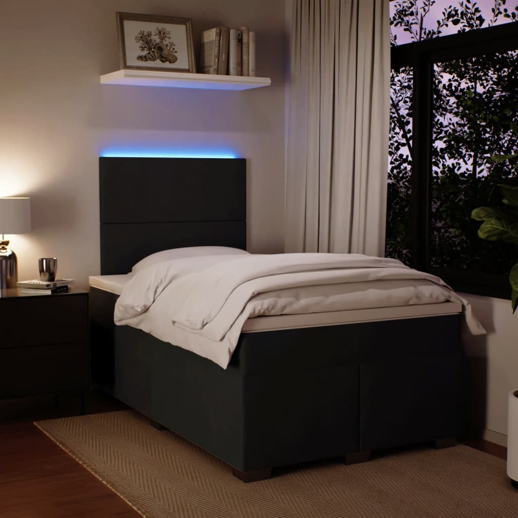 Krevet box spring s madracem crni 120 x 190 cm baršunasti