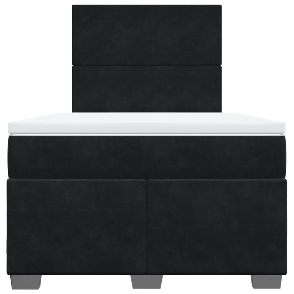Krevet box spring s madracem crni 120 x 190 cm baršunasti